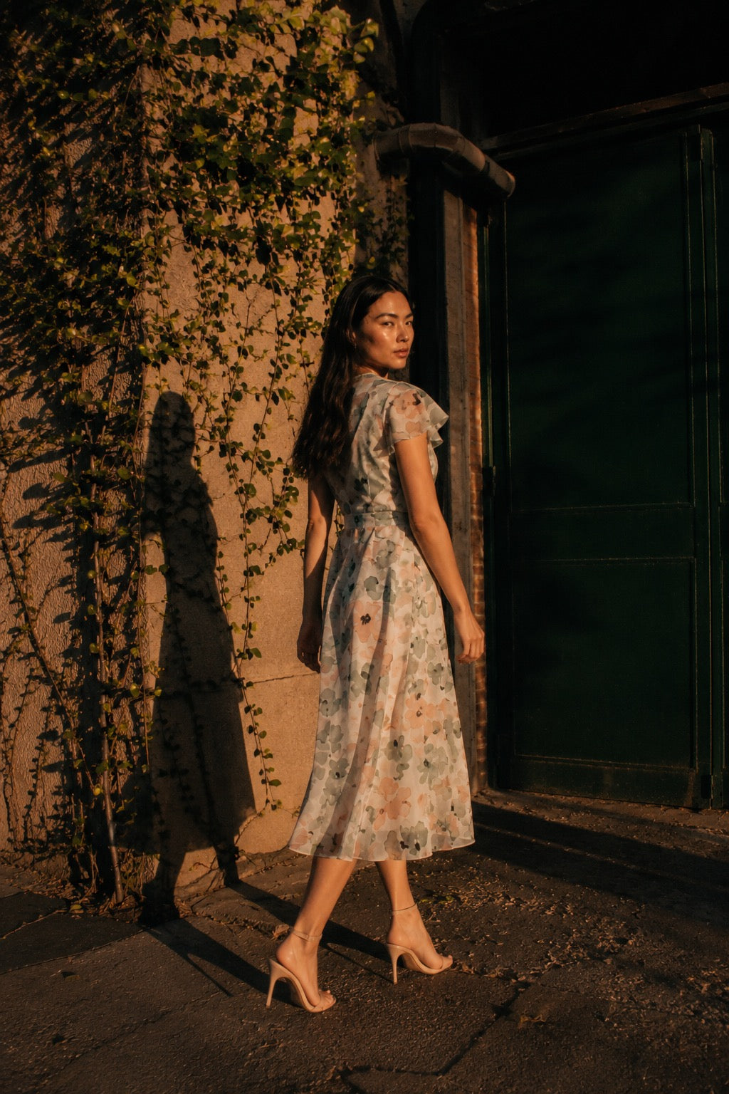 The Camille Dress — Petite Floral Midi Dress
