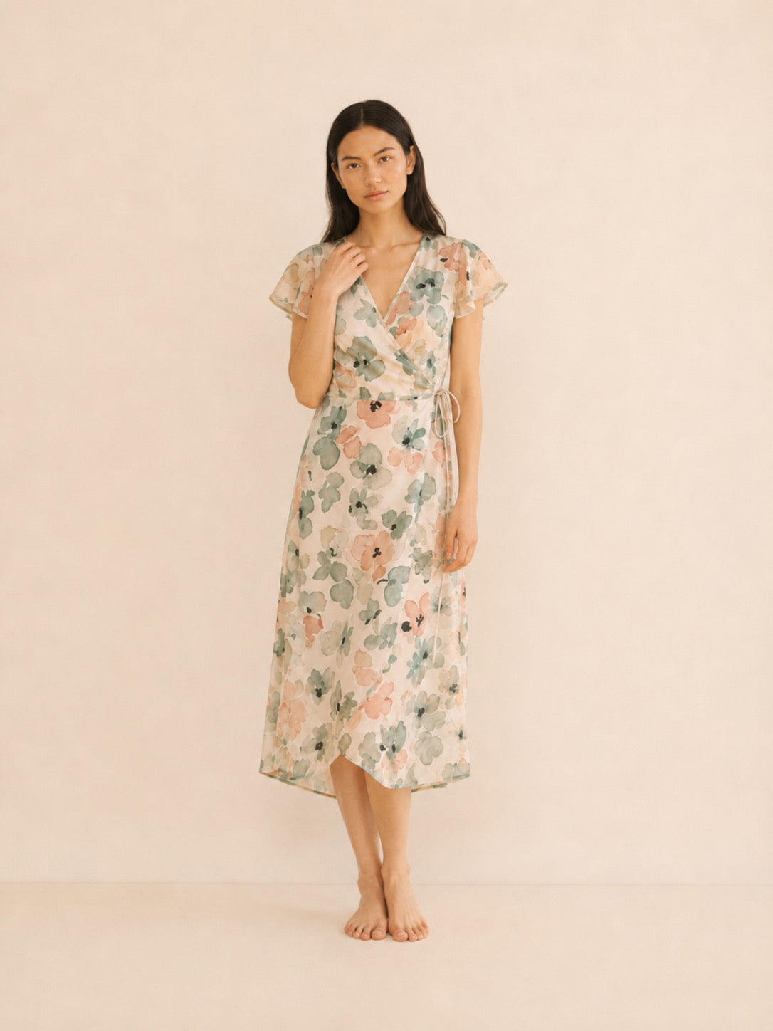 The Camille Dress — Petite Floral Midi Dress