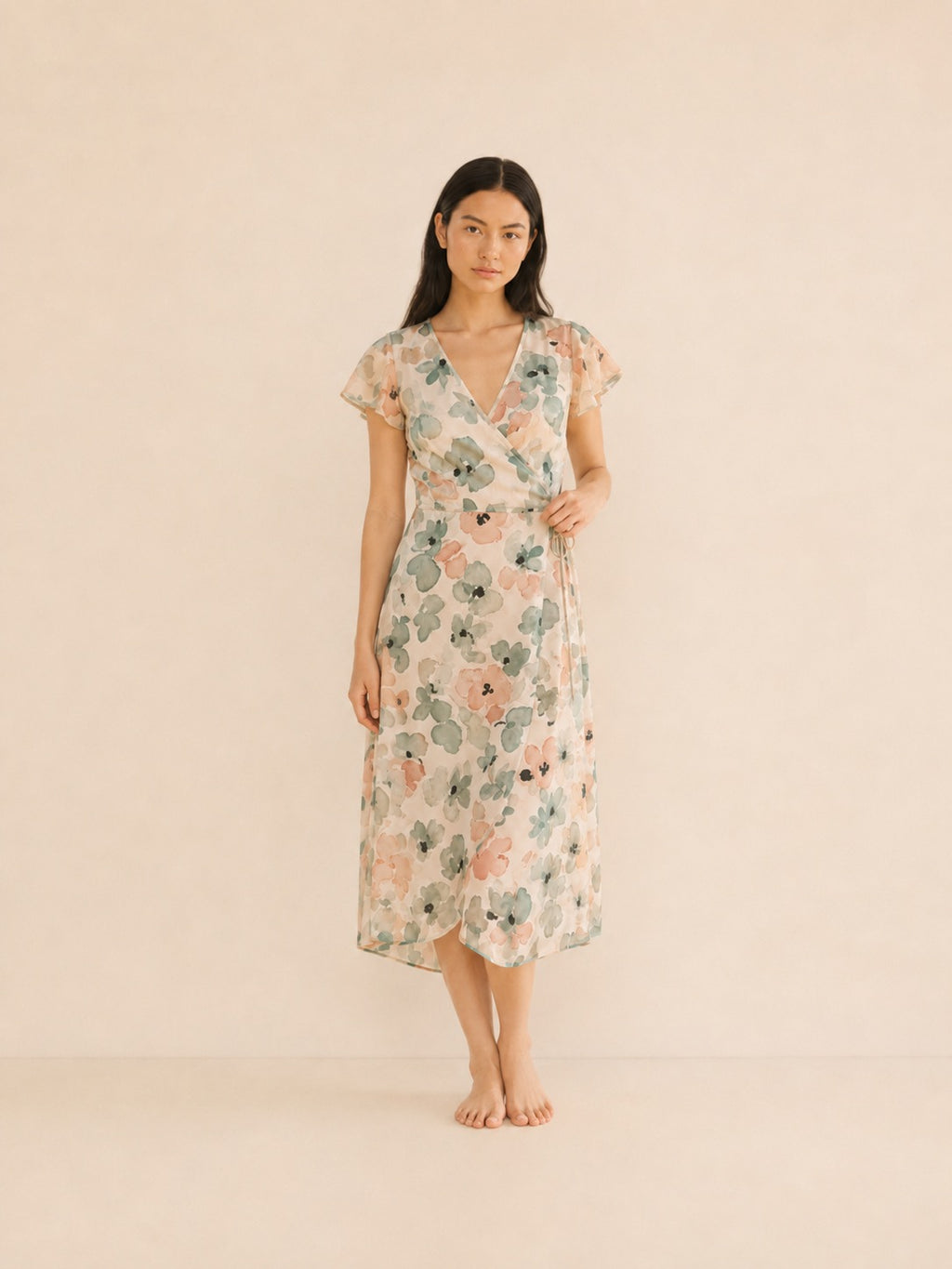 The Camille Dress — Petite Floral Midi Dress