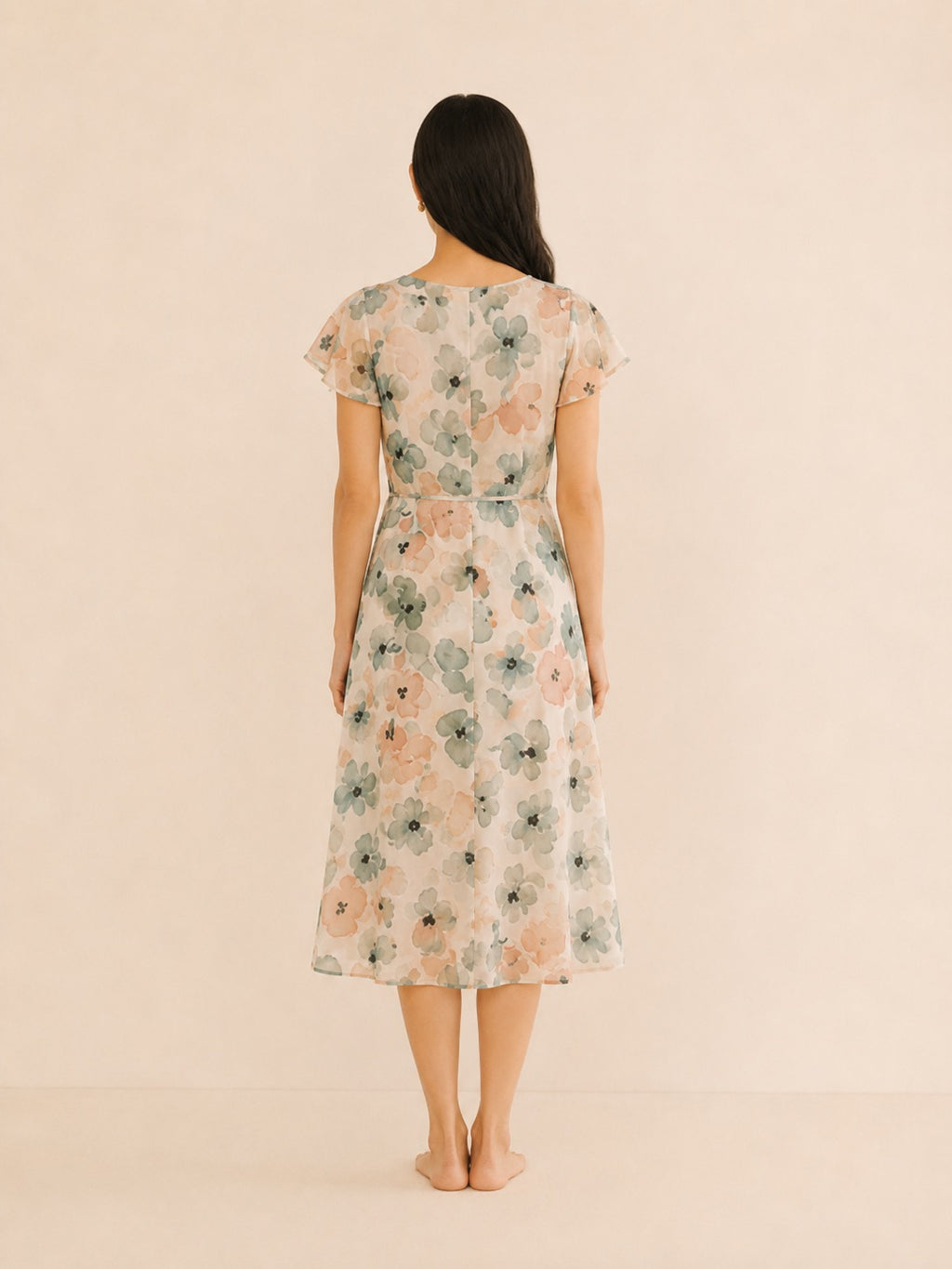 The Camille Dress — Petite Floral Midi Dress