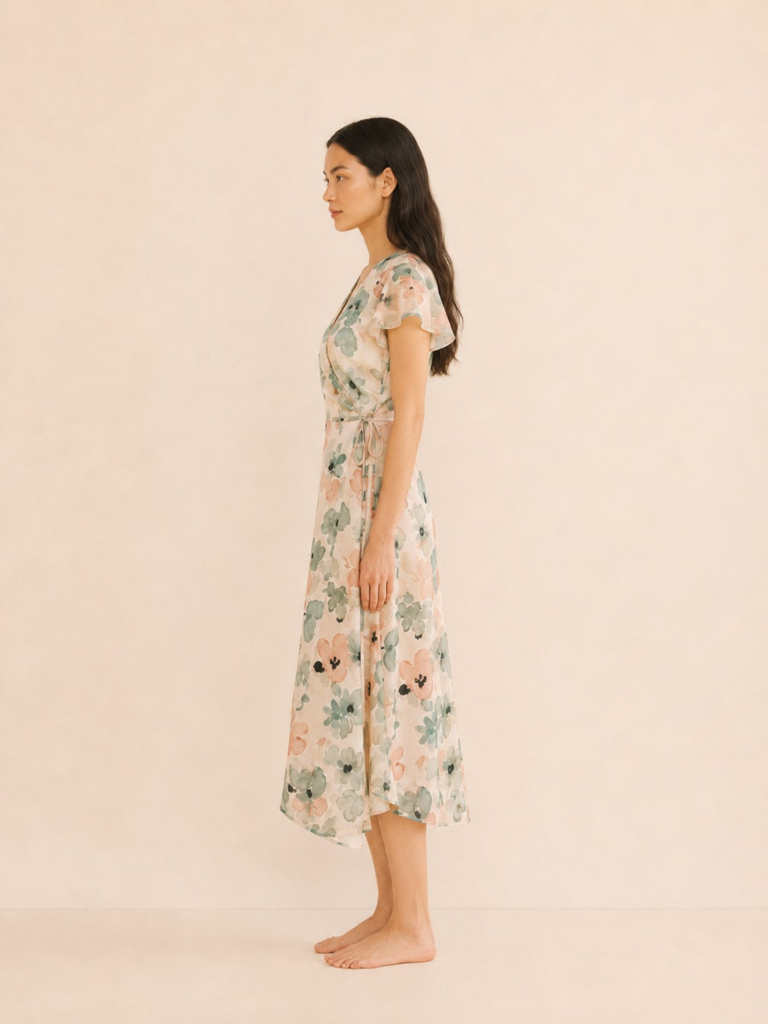 The Camille Dress — Petite Floral Midi Dress