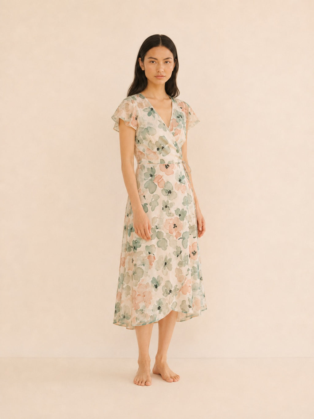 The Camille Dress — Petite Floral Midi Dress