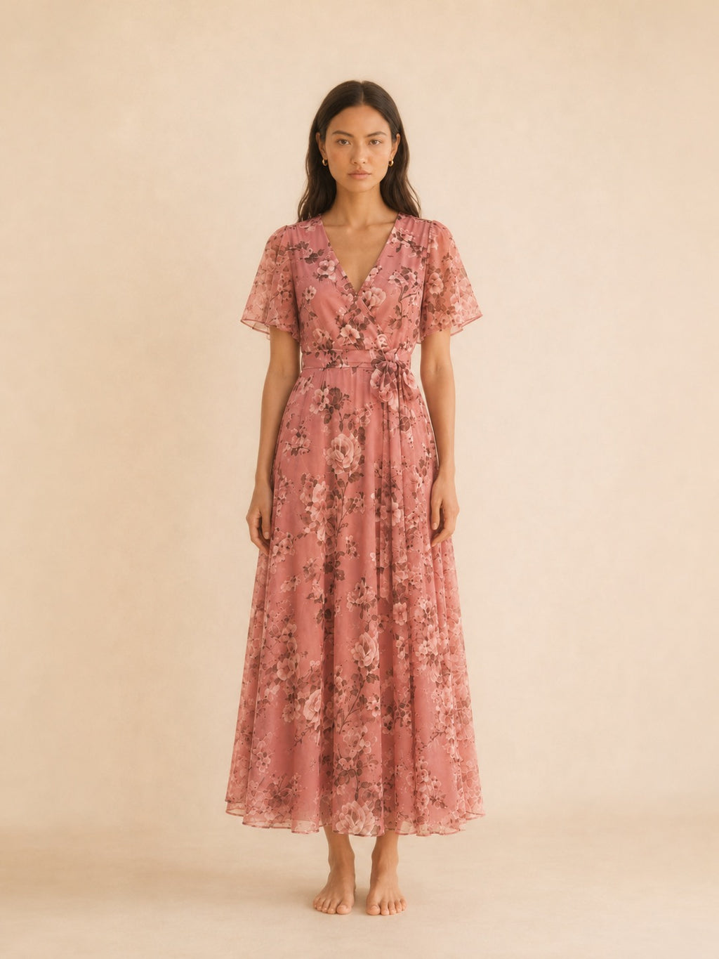 The Delphine Dress — Floral Petite Maxi Dress