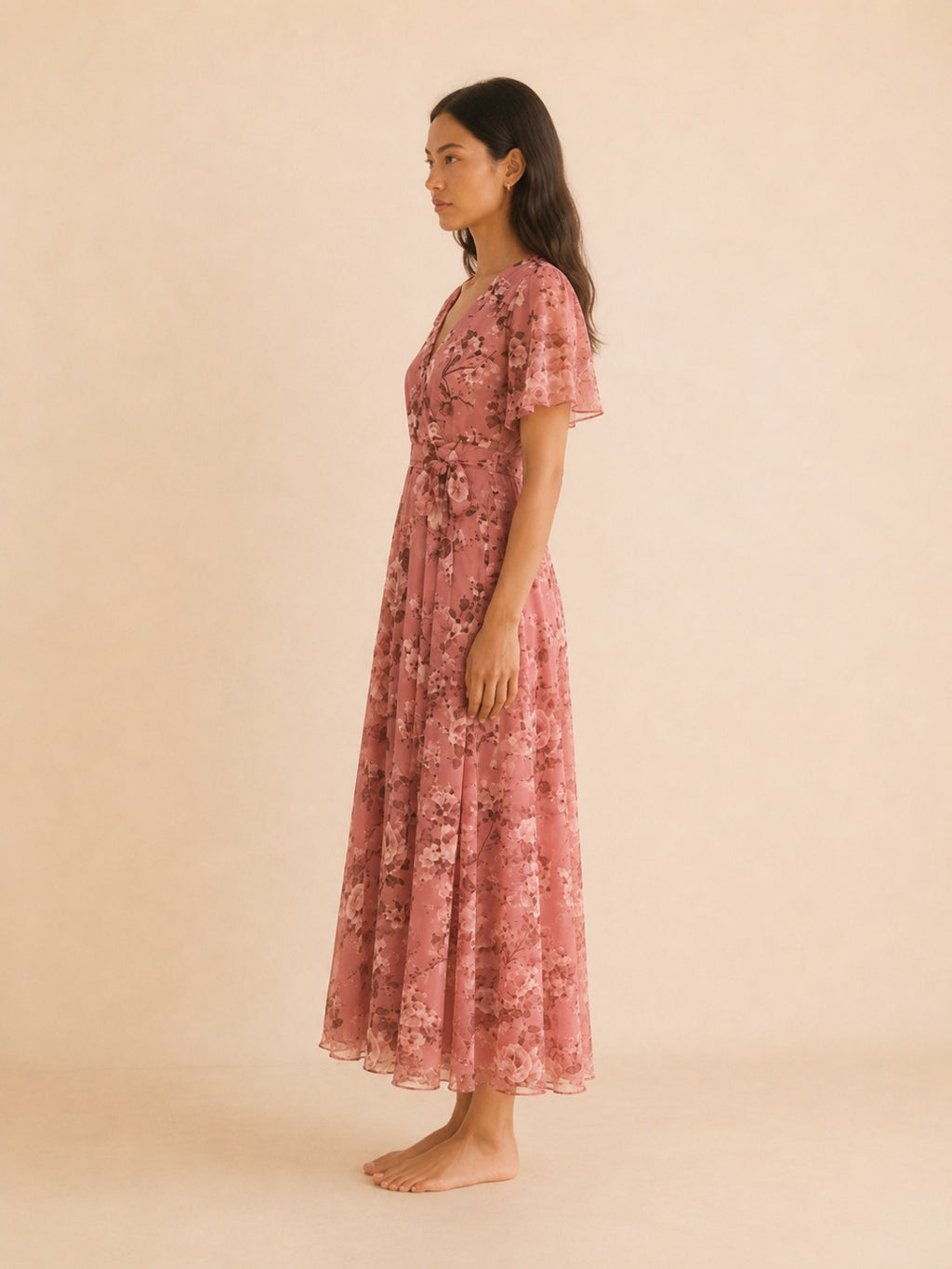 The Delphine Dress — Floral Petite Maxi Dress