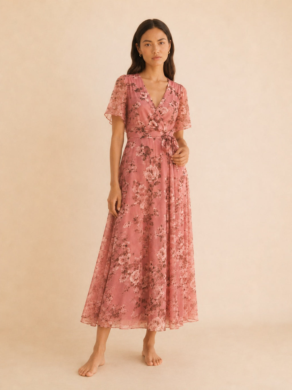 The Delphine Dress — Floral Petite Maxi Dress