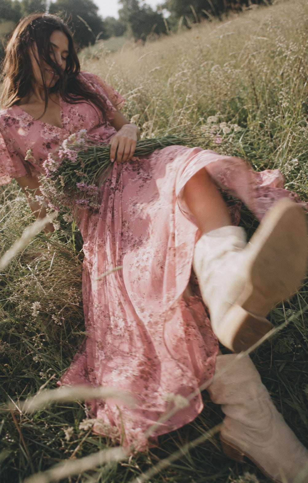 The Delphine Dress — Floral Petite Maxi Dress