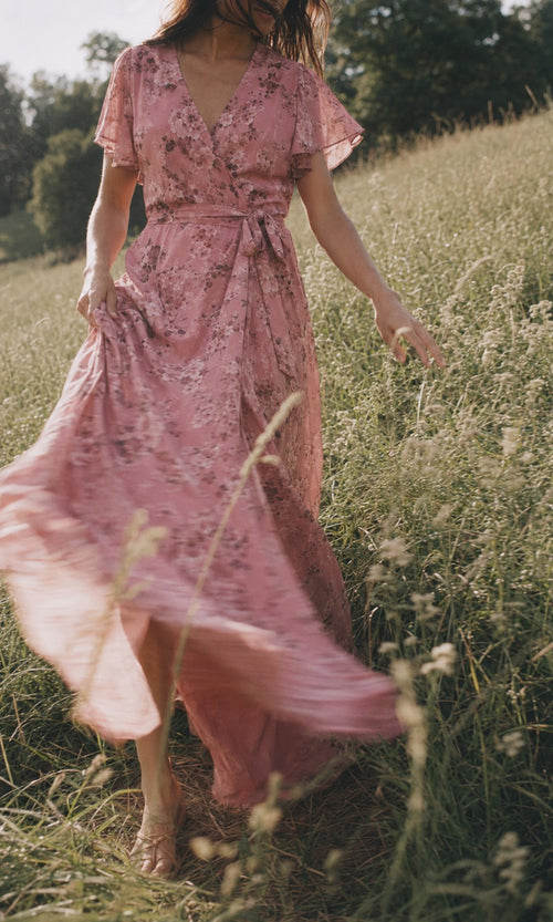 The Delphine Dress — Floral Petite Maxi Dress