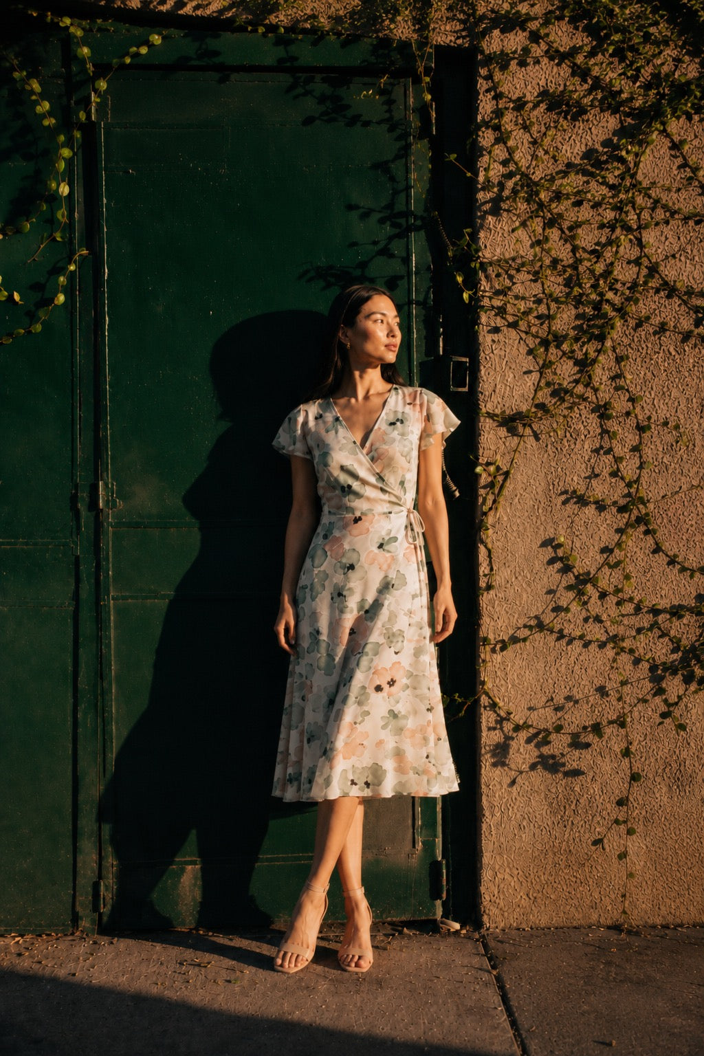 The Camille Dress — Petite Floral Midi Dress